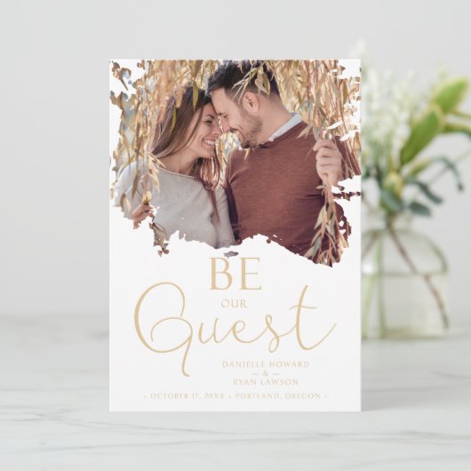 Trendy Foto Dirty Brushstroke Grunge Spritzer Save The Date (Stehend Vorderseite)