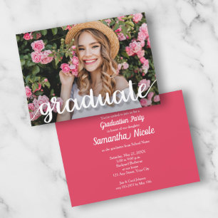 Trendy Foto Graduation Party Einladungen