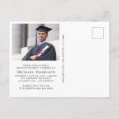 Trendy Foto Graduation Party Einladungspostkarte (Rückseite)