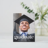 Trendy Foto Graduation Party Einladungspostkarte (Stehend Vorderseite)