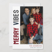 Trendy Foto Merry Vibes Feiertagskarte (Vorderseite)