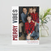 Trendy Foto Merry Vibes Feiertagskarte (Stehend Vorderseite)