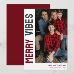 Trendy Foto Merry Vibes Feiertagskarte