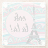 Trendy Französisch Ooh la la la! Eiffelturm Pink & Glasuntersetzer (Rückseite)
