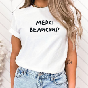 Trendy French Handgeschriebener Text Merci Beauc T-Shirt