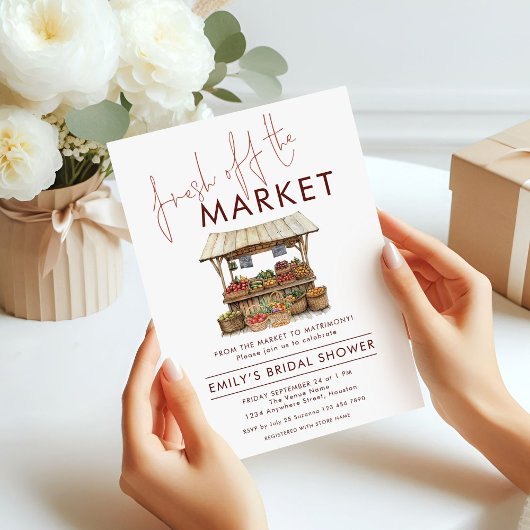 Trendy Fresh off Market Brautparty Einladung