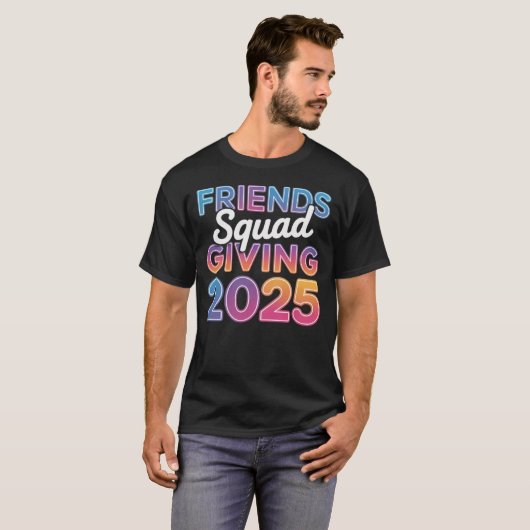 Trendy Friendsgiving 2025 Squad - farbenfroher Fal T-Shirt (Vorne ganz)