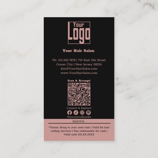 Trendy Friseur Image $10 Off Rabattkarte (Rückseite)