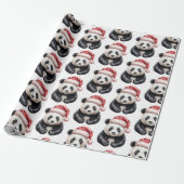 Trendy FroChristmas Niedlich Panda Bärenmuster Geschenkpapier (Ungerollt)