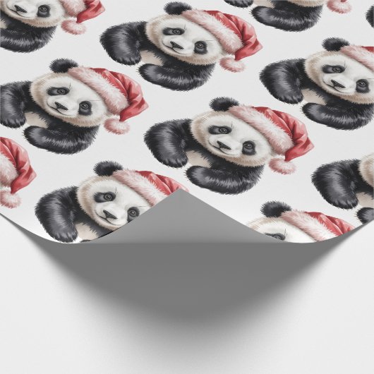 Trendy FroChristmas Niedlich Panda Bärenmuster Geschenkpapier (Ecke)