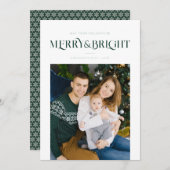 trendy fröhliche & hellblaue Weihnachtskarte Feiertagskarte (Vorne/Hinten)