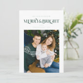 trendy fröhliche & hellblaue Weihnachtskarte Feiertagskarte (Stehend Vorderseite)