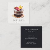 TRENDY FRUIT FLORAL CAKE PATISSERIE CUPCAKE BAKERY QUADRATISCHE VISITENKARTE (Vorne/Hinten)