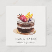 TRENDY FRUIT FLORAL CAKE PATISSERIE CUPCAKE BAKERY QUADRATISCHE VISITENKARTE (Vorderseite)