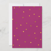 Trendy Fuchsia Imitate Gold Foil Dots Save the Dat Date (Rückseite)