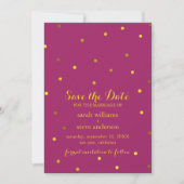 Trendy Fuchsia Imitate Gold Foil Dots Save the Dat Save The Date (Vorderseite)