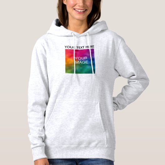 Trendy Fügen Sie Ihren Text-Upload Foto zu Womens Hoodie (Vorderseite)