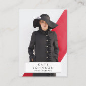 Trendy Full Foto Fashion Fotograf QR Code Visitenkarte (Vorderseite)