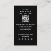 Trendy Full Foto Simple Fotografy Visitenkarte (Rückseite)