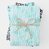 Trendy Fun Aqua Grau Schwarze Safari Geschenkpapier Set (Beispiel)