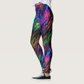 Trendy Fun Colorful Rainbow Fireworks Black Party Leggings (Links)