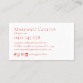 Trendy Fun Design Business Card Visitenkarte (Rückseite)