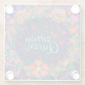 Trendy Fun Einzigartig Coffein Queen Floral Glasuntersetzer (Rückseite)