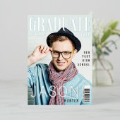 Trendy Fun Graduate Magazine Cover Inspiriert Grad Folieneinladung (Stehend vorne)