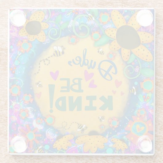 Trendy Fun Kindness Einzigartiger Typ sein freundl Glasuntersetzer (Rückseite)