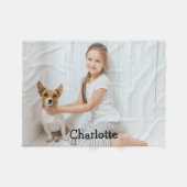 Trendy Fun Modernes Foto Personalisiert Monogram Fleecedecke (Vorderseite (Horizontal))