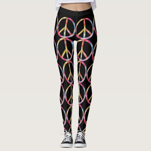 Trendy Fun Peace Leggings (Vorderseite)