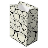 Trendy Funky NerdNerdy Geek-Retro Gläser Mittlere Geschenktüte (Vorderseite Schrägansicht)