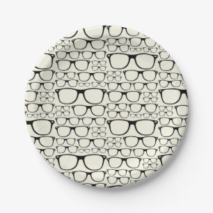 Trendy Funky NerdNerdy Geek-Retro Gläser Pappteller