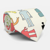 Trendy Funky NerdNerdy Geek-Retro Roboter Krawatte (Gerollt)