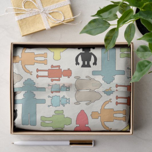 Trendy Funky NerdNerdy Geek-Retro Roboter Seidenpapier (Geschenk)