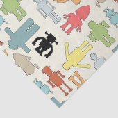 Trendy Funky NerdNerdy Geek-Retro Roboter Seidenpapier (Detail)