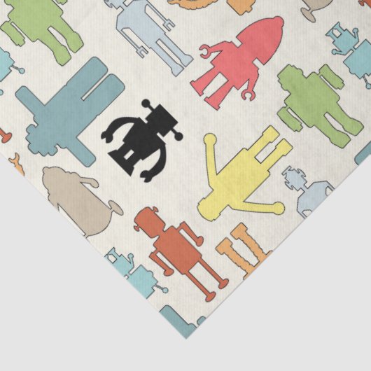 Trendy Funky NerdNerdy Geek-Retro Roboter Seidenpapier (Detail)