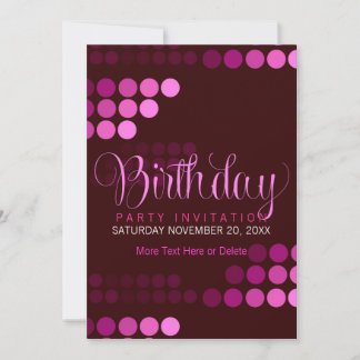 Trendy Funky Pink Party Geburtstagseinladung (12x1 Einladung