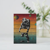 Trendy Funny Astronaut Vintag Space Planet Postkarte (Stehend Vorderseite)