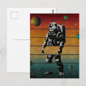 Trendy Funny Astronaut Vintag Space Planet Postkarte (Vorne/Hinten)