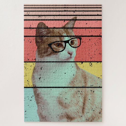 TRENDY FUNNY CUTE KATZE VINTAGE PUZZLE (Vertikal)