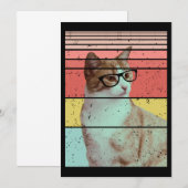 TRENDY FUNNY NIEDLICH CAT VINTAG EINLADUNG (Vorne/Hinten)