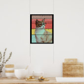 TRENDY FUNNY NIEDLICH CAT VINTAG POSTER (Küche)