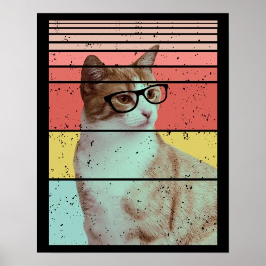 TRENDY FUNNY NIEDLICH CAT VINTAG POSTER (Vorne)