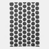 Trendy Funny Pickleball Black and White Geschirrtuch (Vertikal)