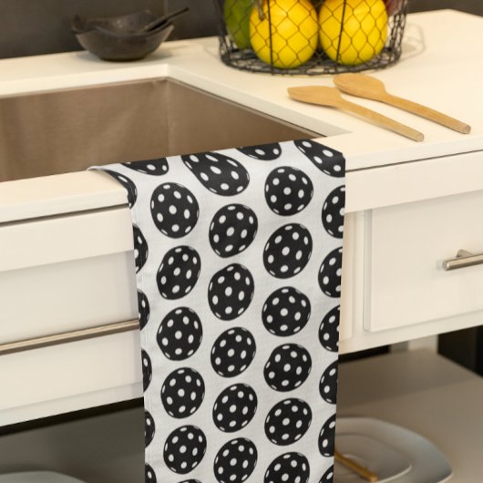 Trendy Funny Pickleball Black and White Geschirrtuch