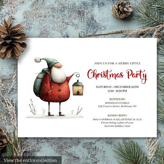 Trendy Funny Santa Christmas Celebration Invites Einladung