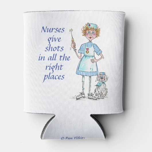 Trendy Funny Statement Nurses Give Shots Dosenkühler (Vorderseite)