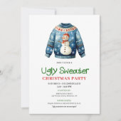 Trendy Funny Ugly Sweater Holiday Invitation Einladung (Vorderseite)