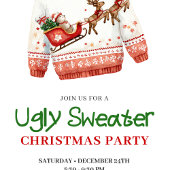 Trendy Funny Ugly Sweater Xmas Invite Design Einladung